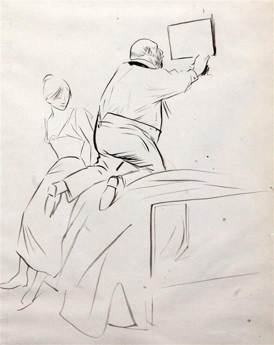Jean-Louis Forain (1852-1931) La Partie de Campagne, 11.5 x 7.5in.